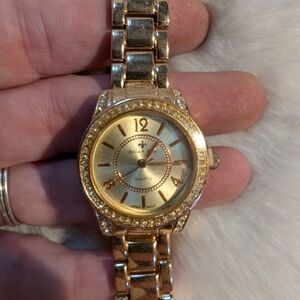 Gold Women's Watch with Sparkling Accents